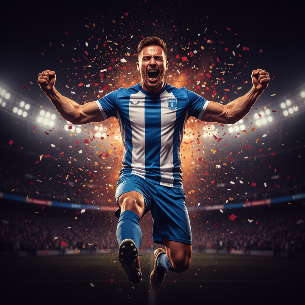 นักฟุตบอลกำลังฉลอง