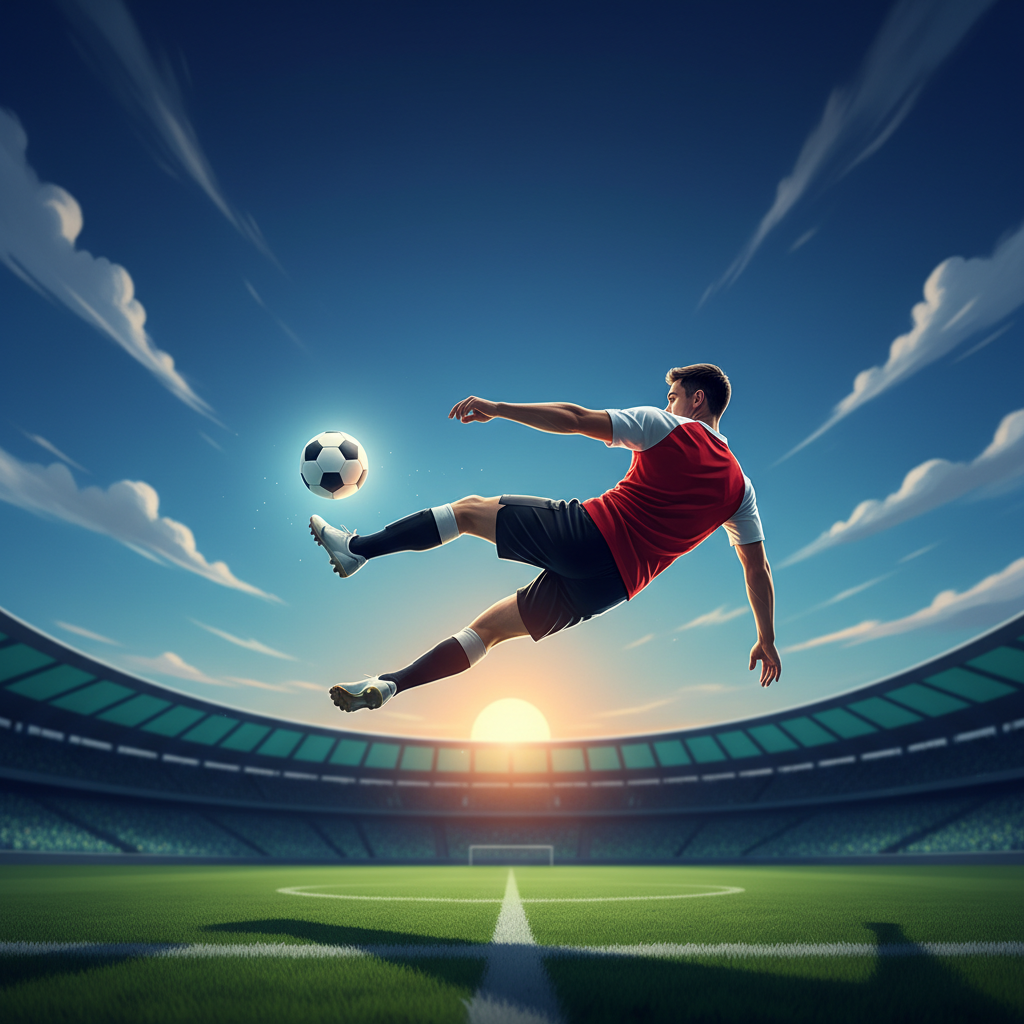 นักเตะยิงจักรยานอากาศ